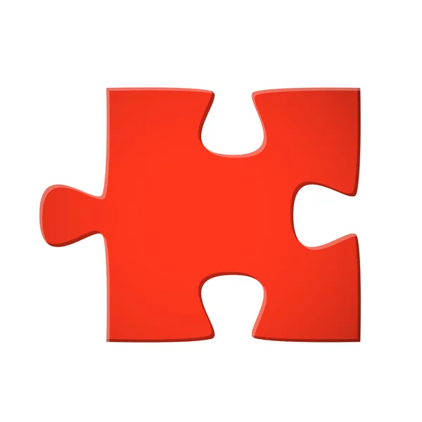 Puzzle pieza roja — Vector de stock