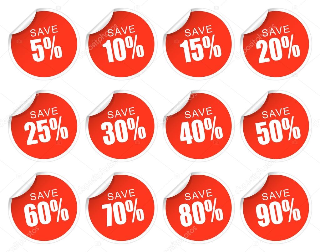Discount Stickers - red