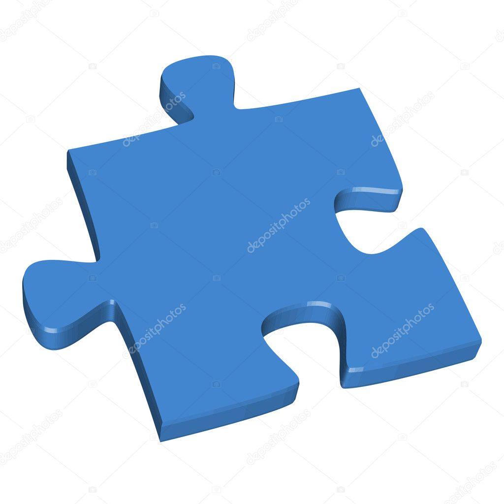 3D puzzle piece blue