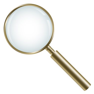 altın izole Büyüteç