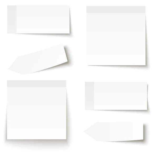 Collectie van zelfklevende notities wit — Stockvector