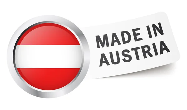 Bouton avec drapeau "MADE IN AUTRIA  " — Image vectorielle