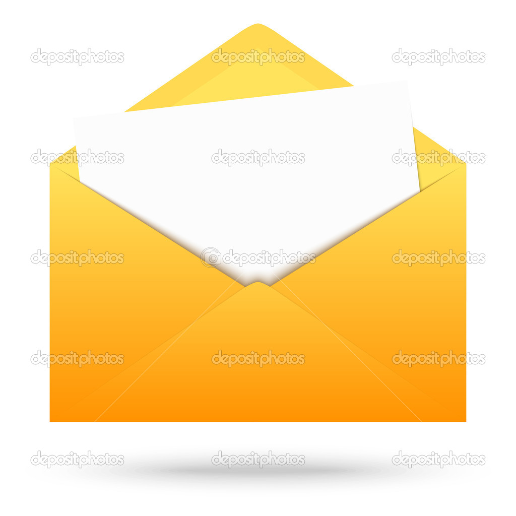 Colored envelope with white note