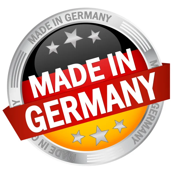 Кнопка с баннером Made in Germany — стоковый вектор