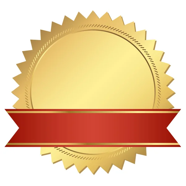 Certificat d'or avec bannière rouge — Image vectorielle