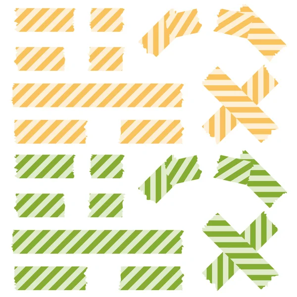 Motif doublé de ruban - jaune et vert — Image vectorielle