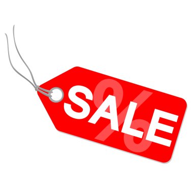 hangtag satış ve yüzde işareti ile