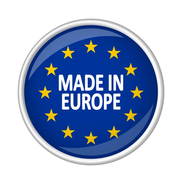 Knop - gemaakt in Europa — Stockvector