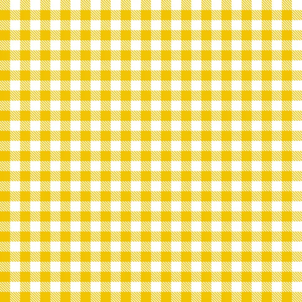 Patrón de manteles a cuadros - interminable - amarillo — Vector de stock