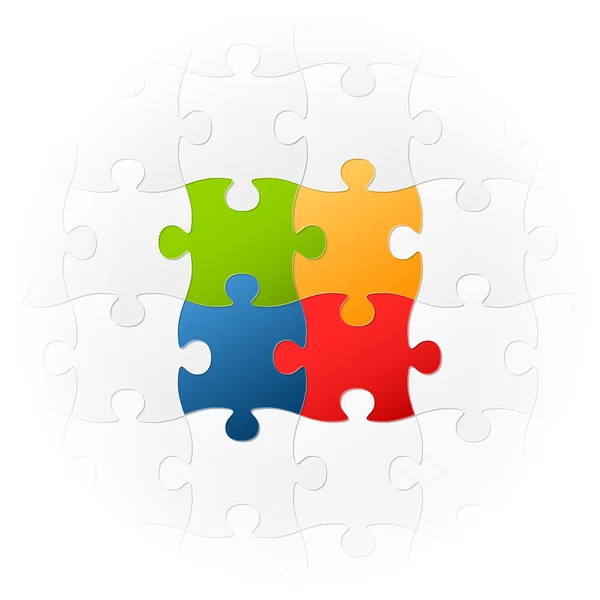 Jigsaw Puzzle - TEAMWORK - the very special parts — Stock Vector