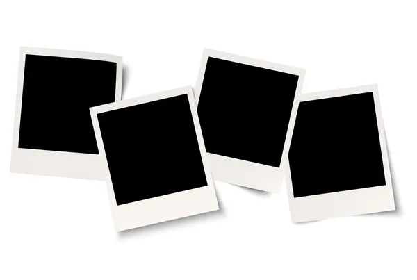 Τέσσερις polaroids με σκιά σε σειρά — Διανυσματικό Αρχείο