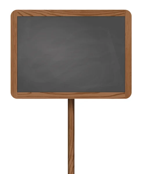 Blackboard standing on wooden post — Stock Vector