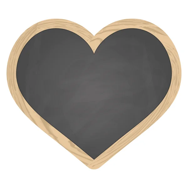 Tableau noir ardoise coeur gris avec cadre en bois — Image vectorielle