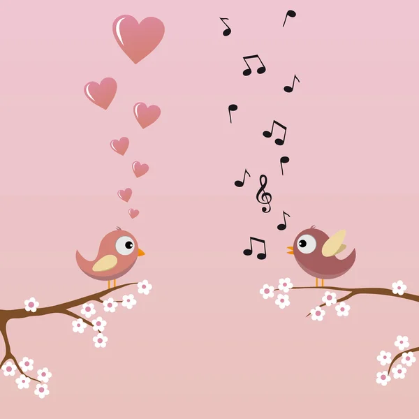 Birds in Love — Stock Vector