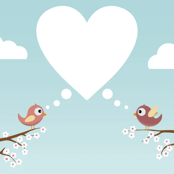 Birds in Love — Stock Vector