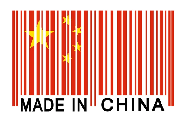 Código de barras - feito na China —  Vetores de Stock