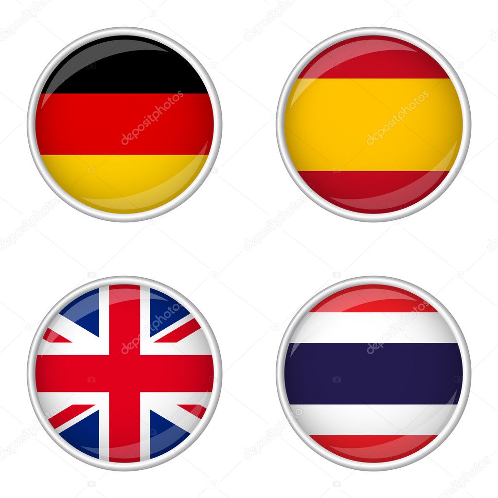 Button Collection - Germany, Spain, Great Britain, Thailand