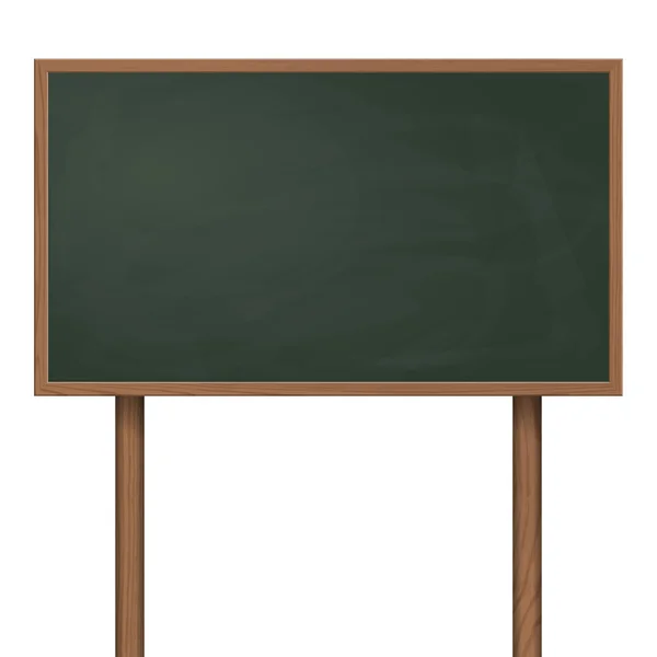 Blackboard standing on wooden post — Stock Vector