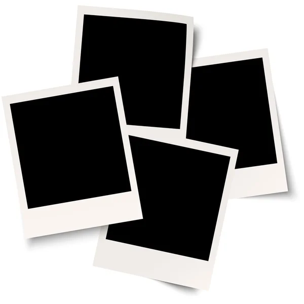 Quattro polaroid con ombra — Vettoriale Stock