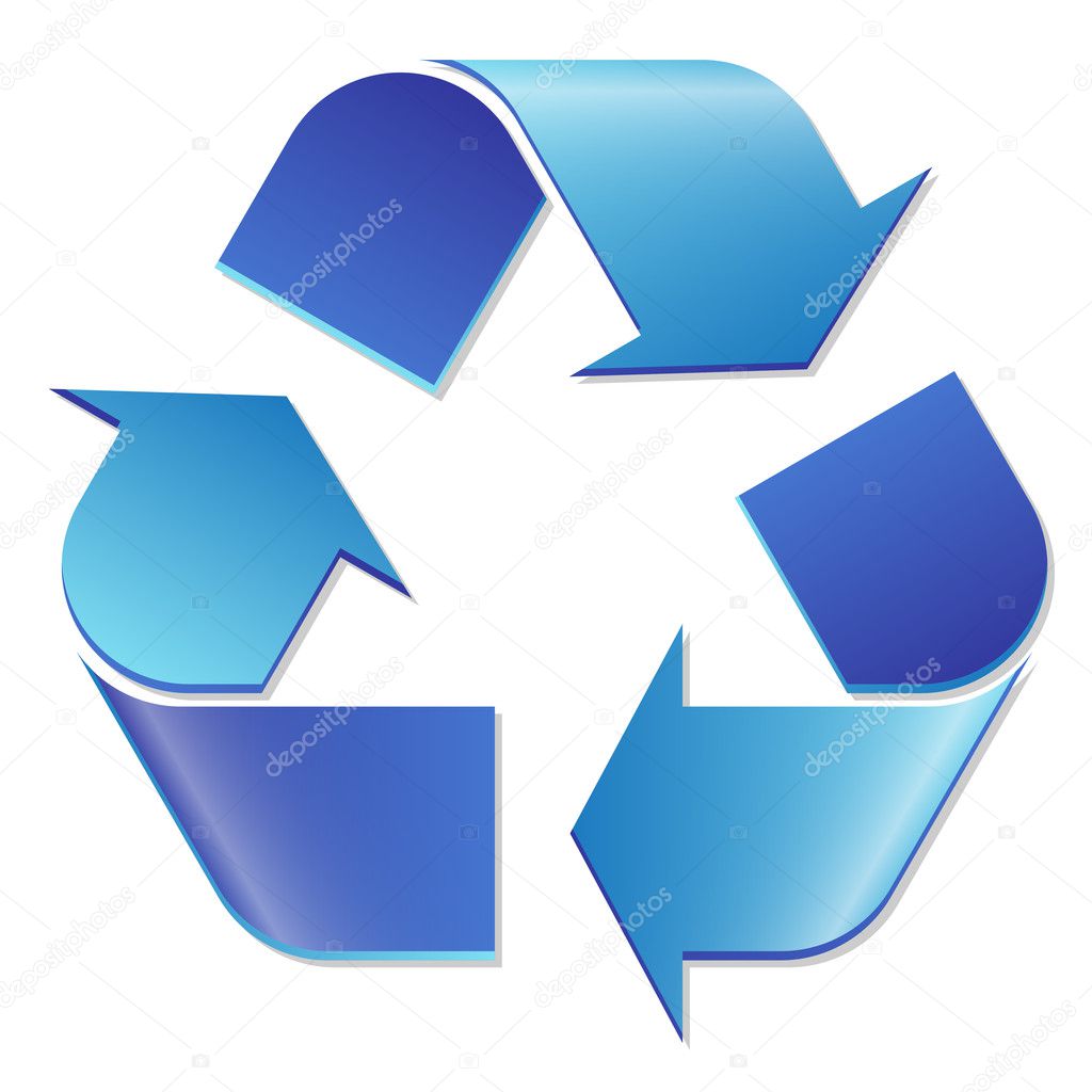 Recycling symbol blue