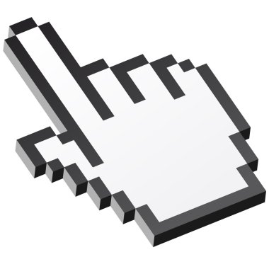 3D pixel grafik el - işaret parmağı