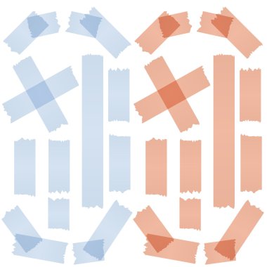 Teyp mavi ve kırmızı