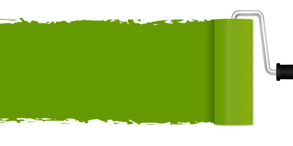 Картина с краской ролика - зеленый — стоковый вектор
