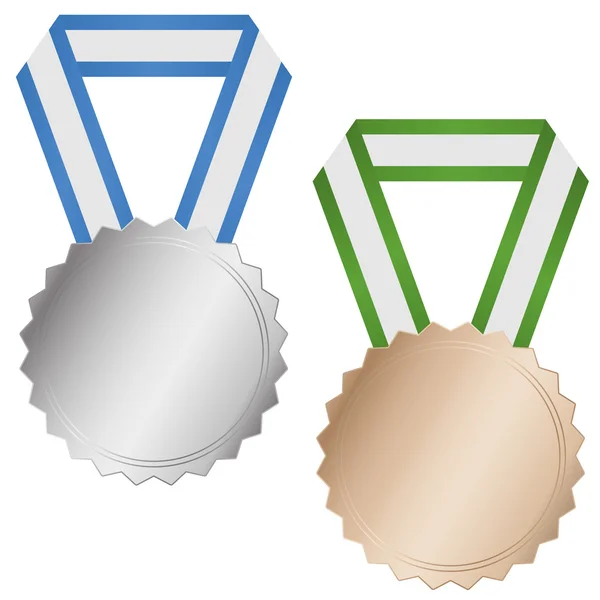 Silver and Bronze Medal — Stock Vector