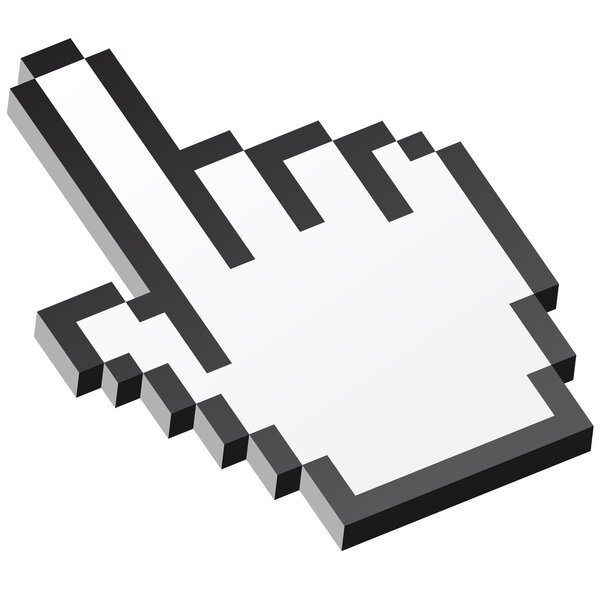 3D Pixel графическая рука - указательный палец
