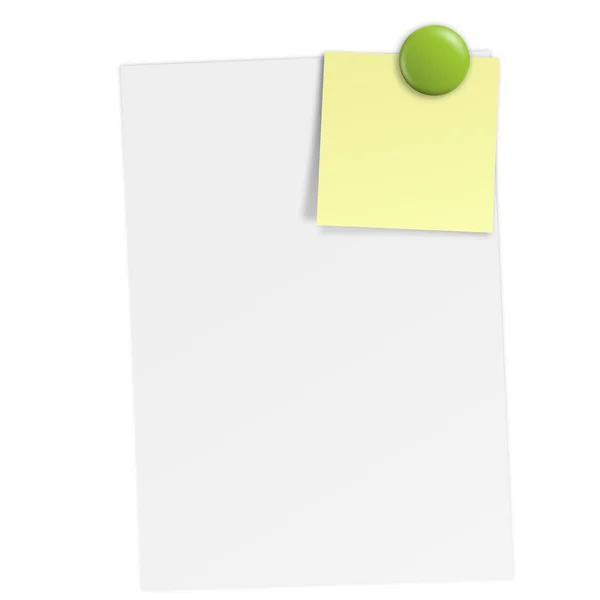 Dokument white paper s poznámkami a magnet — Stockový vektor