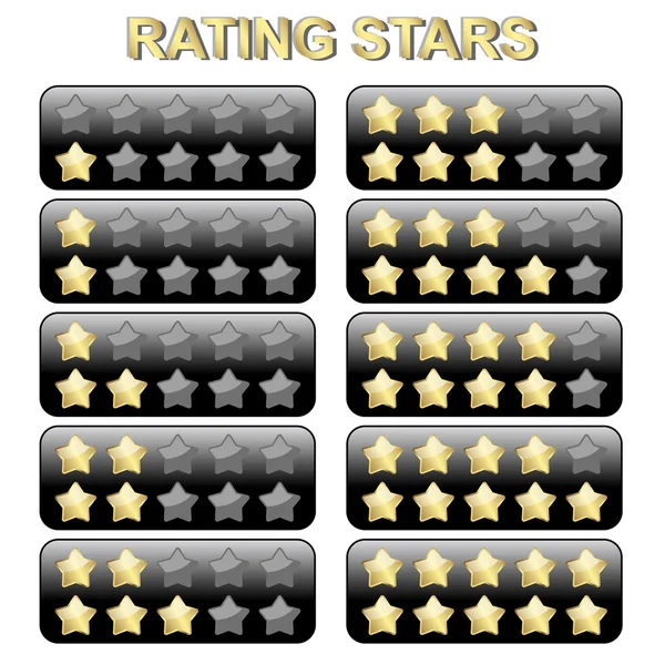 Rating Stars - 0 to 10 — Stock Vector