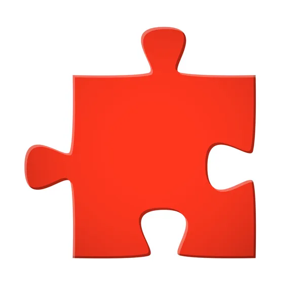 Puzzle pièce rouge — Image vectorielle