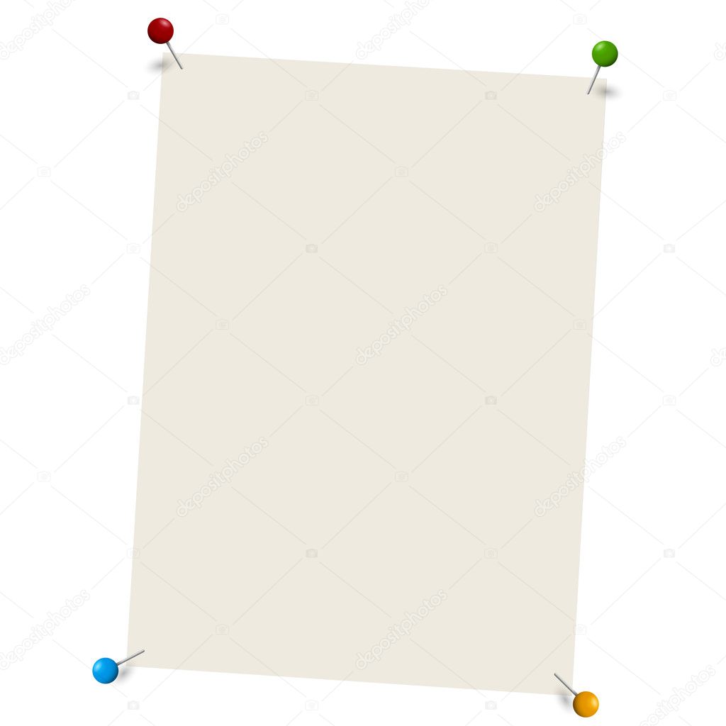 Blank paper with pins