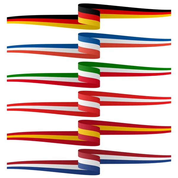 Collectie van Europees land vlag banners — Stockvector