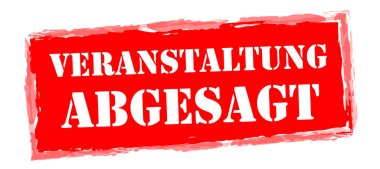 EPS vektör kauçuk damga kırmızı metin olayı iptal edildi (Almanca metin)