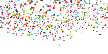 Parti zamanı için farklı renklerde konfeti içeren pürüzsüz bir arkaplan