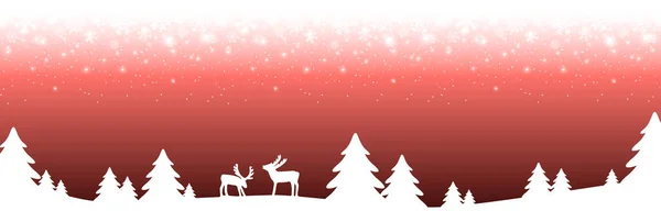Eps Векторний Файл Показує Різдвяний Заголовок Панорами Падінням Снігу Силуетом — стоковий вектор