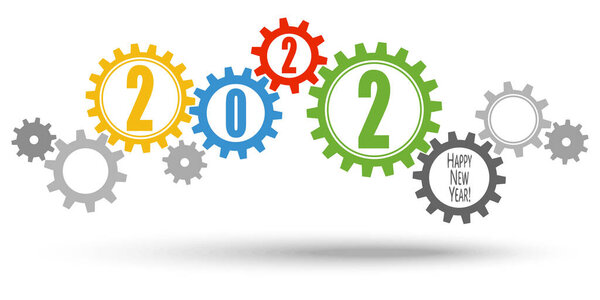 Векторный файл eps с кооперационными передачами в разных цветах на Новый 2022 год