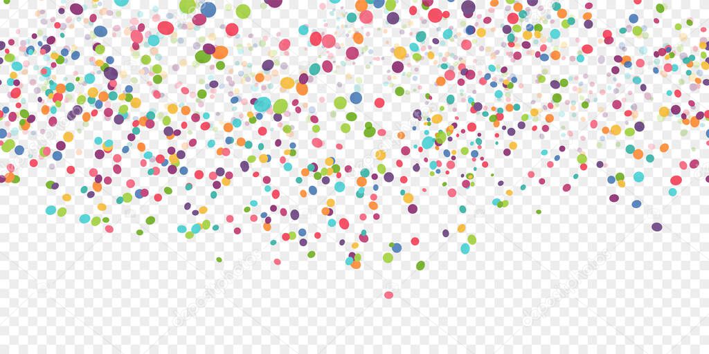 seamless background with different colored confetti for party time with transparency in vector file