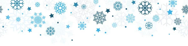Eps 10ベクトルファイルクリスマスの時間雪の星シームレスな背景の色青と白 — ストックベクタ