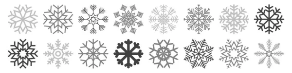 Eps10 Векторний Файл Колекцією Різних Абстрактних Снігових Пластівців Різдвяних Зимових — стоковий вектор