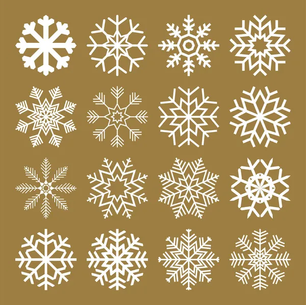 Ps10矢量文件 包含不同的圣诞节和冬季概念的抽象雪花 — 图库矢量图片
