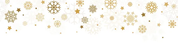 Eps 10矢量文件显示了雪星无缝背景 金色和白色的圣诞节时间 — 图库矢量图片