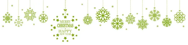 Lógó Hópelyhek Zöld Színű Karácsonyi Téli Idő Fogalmak Üdvözlet Karácsonyra — Stock Vector