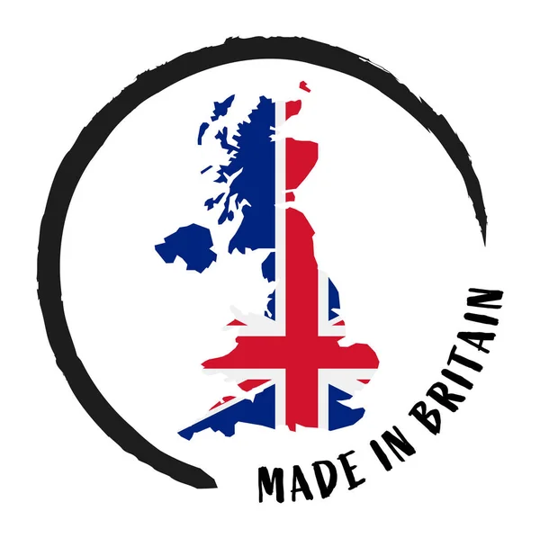 Eps Arquivo Vetorial Com Selo Comercial Patch Redondo Made Britain — Vetor de Stock