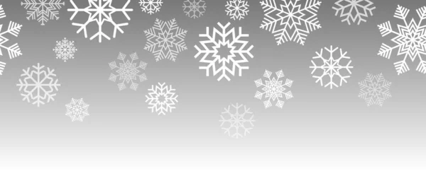 Eps 10矢量文件显示了白雪星无缝背景 灰白相间的圣诞节时间 — 图库矢量图片