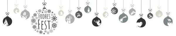 Eps Vector Met Hangende Kerstballen Gekleurd Zilver Met Verschillende Abstracte — Stockvector