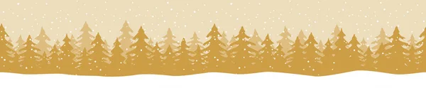 Eps 일러스트는 크리스마스 노란색 자연의 풍경을 보여준다 — 스톡 벡터