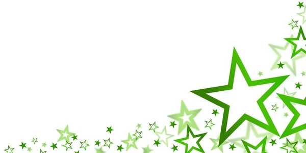 Eps Vector File Stars Colored Green Christmas Advertising Lower Corner — Stock Vector