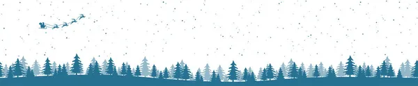 Eps 10ベクトルファイル雪のフィールド プレゼント 雪の秋と色の背景とそりのサンタクラスを飛んで クリスマスの時間の自然の風景の背景を示しています — ストックベクタ